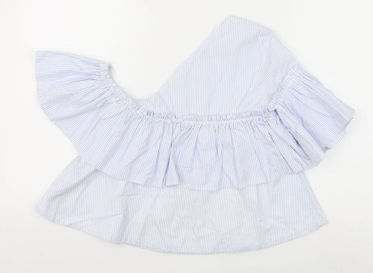 Womens UK Size XS Zara Blue Basic Blouse