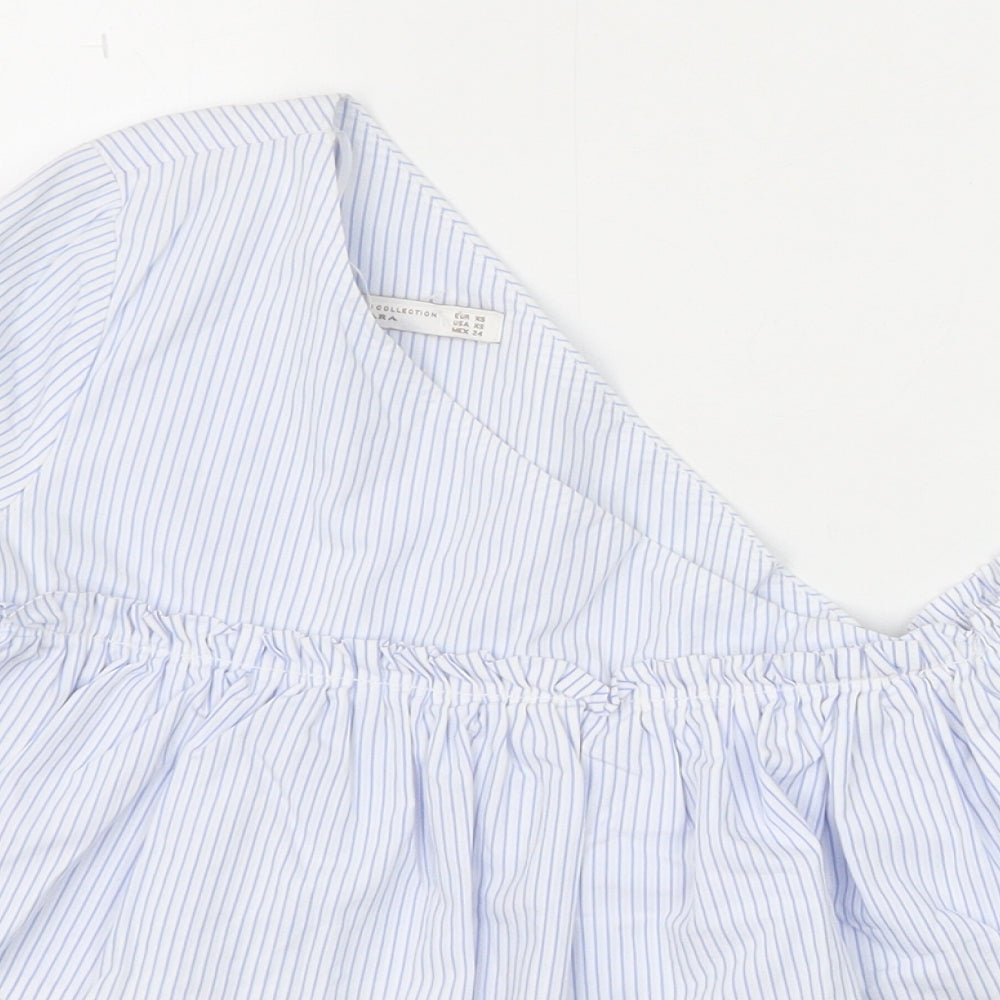 Womens UK Size XS Zara Blue Basic Blouse
