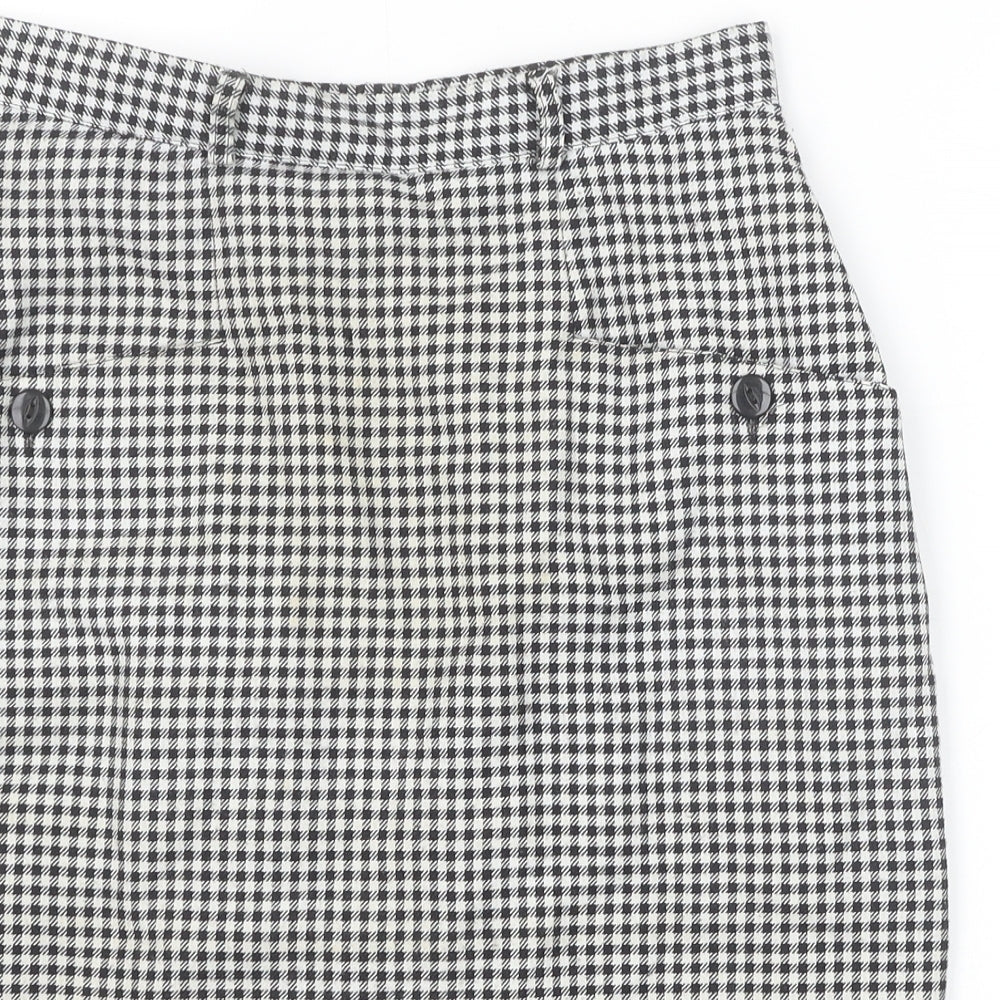 Kays Womens Black Check Polyester Straight & Pencil Skirt Size 12 Zip