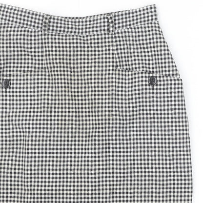 Kays Womens Black Check Polyester Straight & Pencil Skirt Size 12 Zip