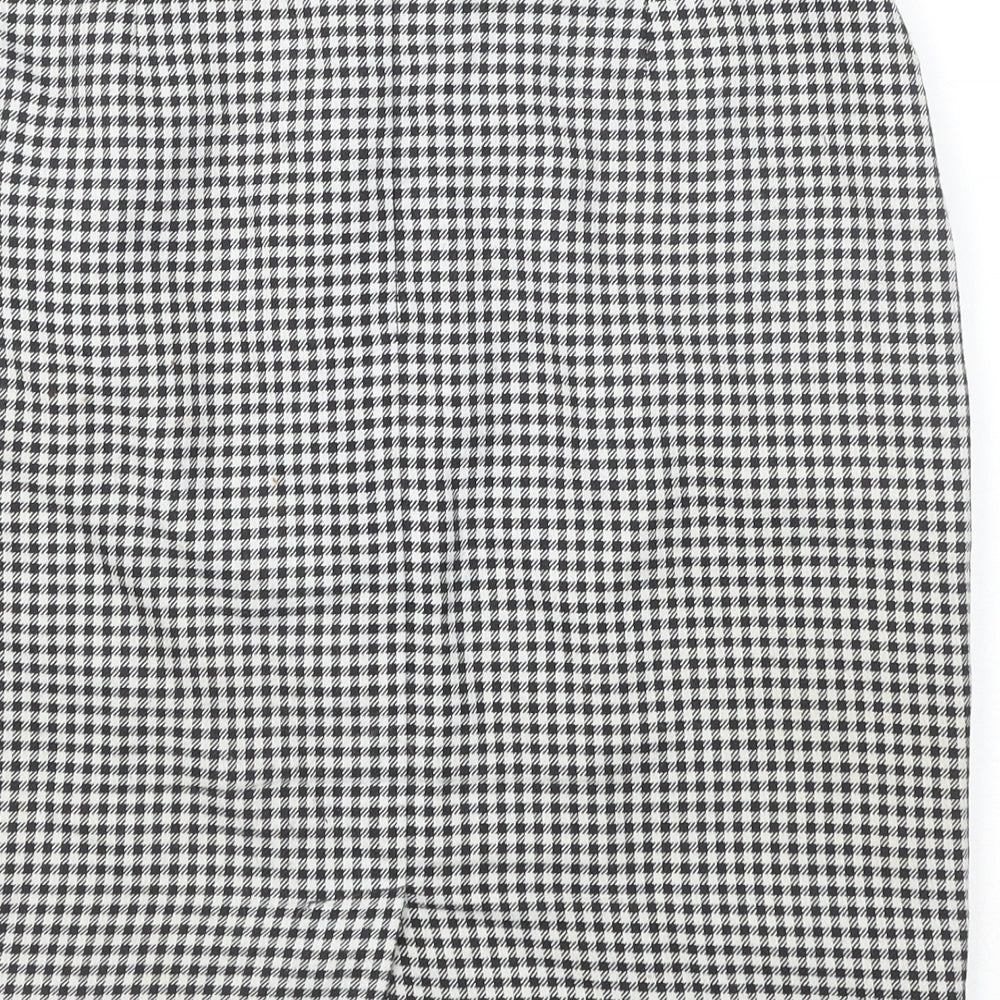 Kays Womens Black Check Polyester Straight & Pencil Skirt Size 12 Zip