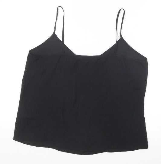 F&F Womens Black Polyester Camisole Tank Size 14 V-Neck