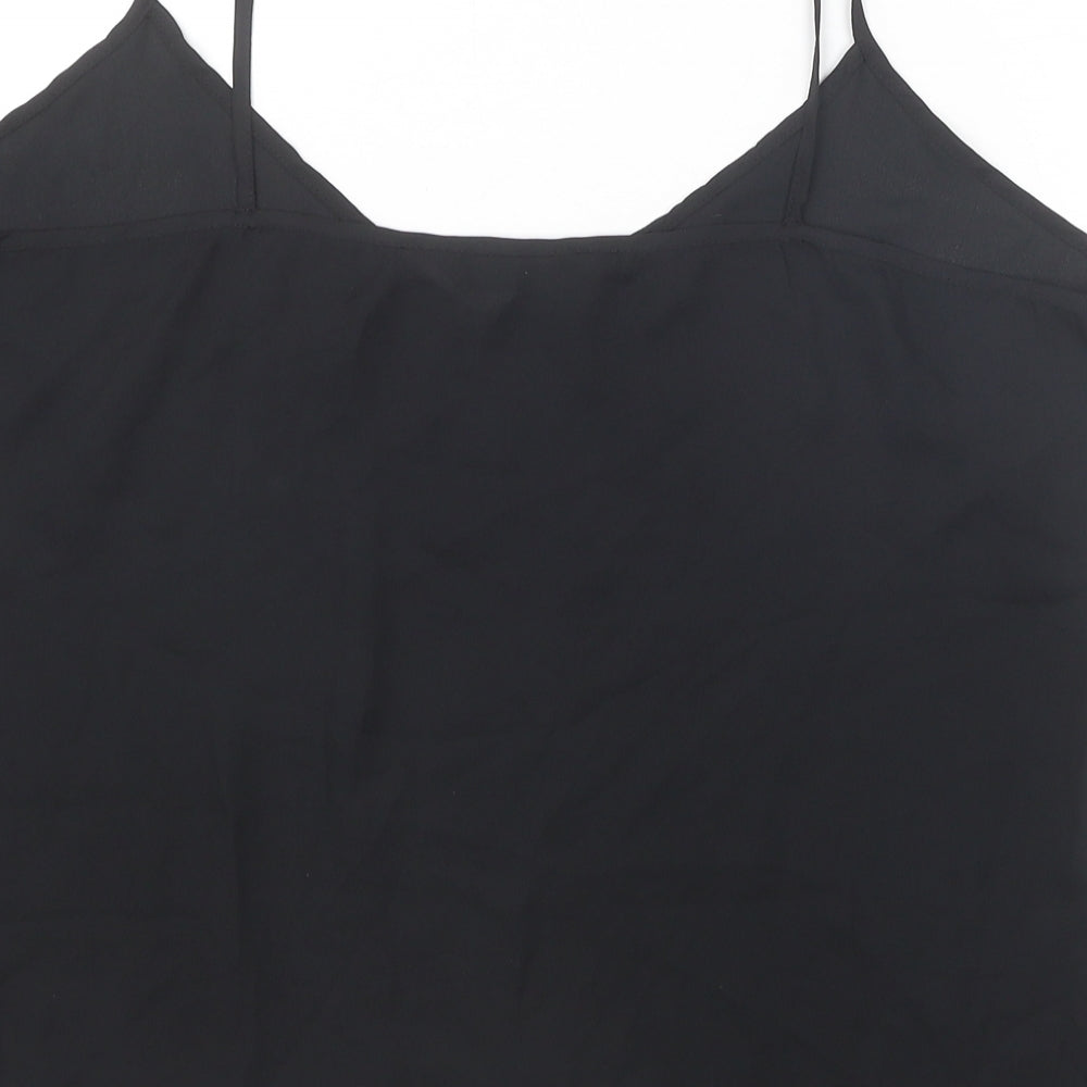 F&F Womens Black Polyester Camisole Tank Size 14 V-Neck