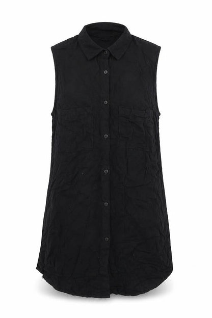 Womens UK Size 8 H&M Black Basic Button-Up