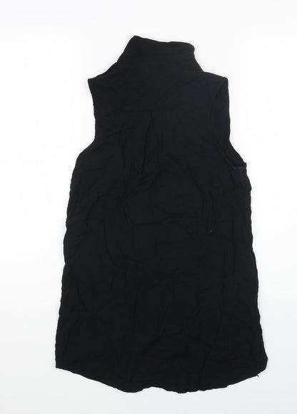 Womens UK Size 8 H&M Black Basic Button-Up