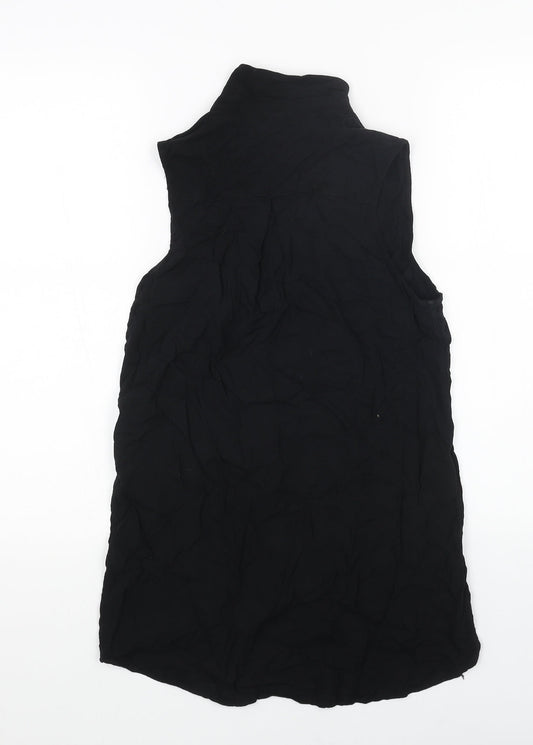 Womens UK Size 8 H&M Black Basic Button-Up