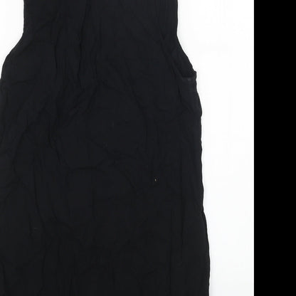 Womens UK Size 8 H&M Black Basic Button-Up