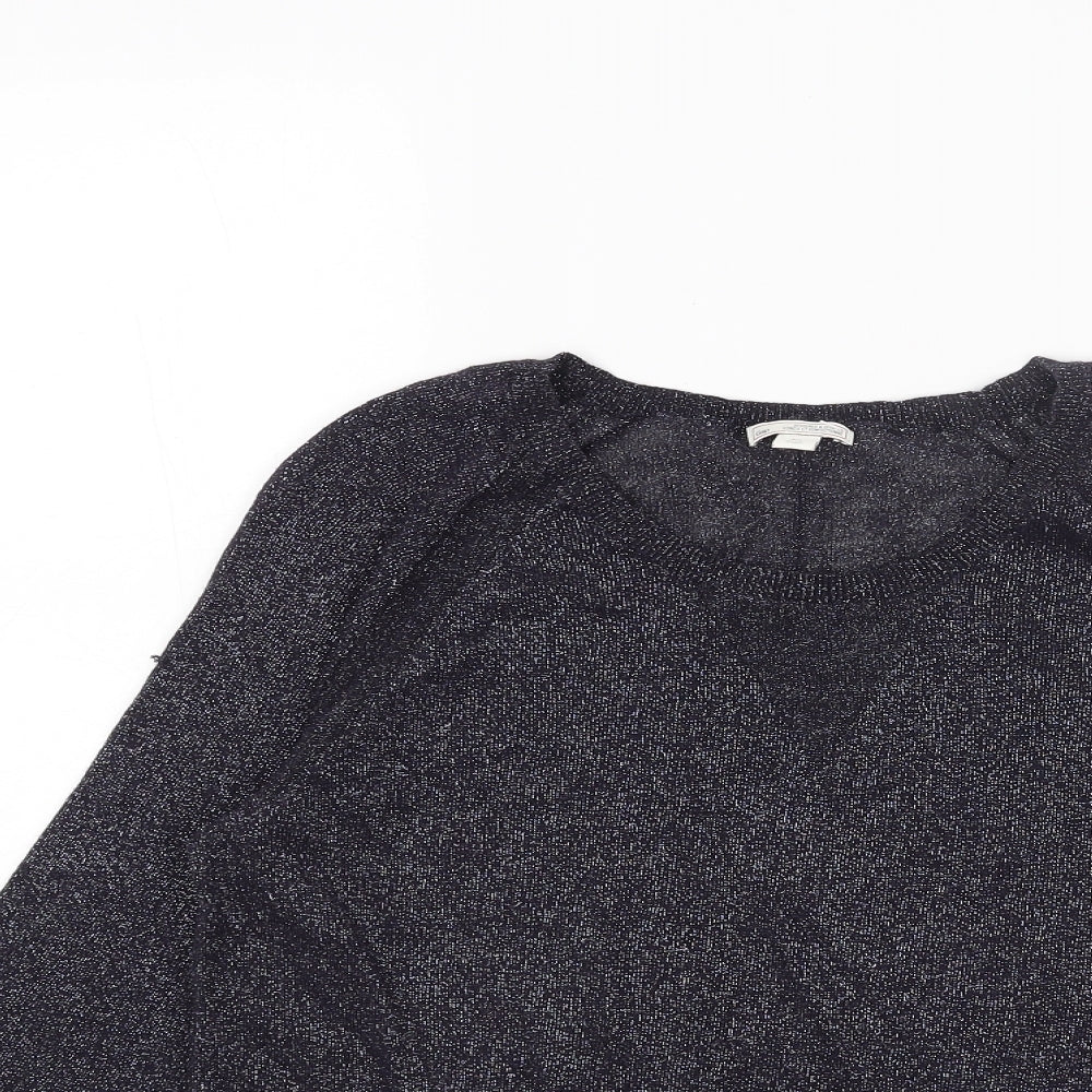 Gap Womens Blue Round Neck Cotton Pullover Jumper Size S