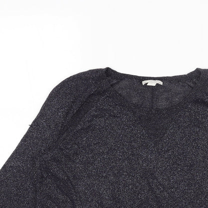 Gap Womens Blue Round Neck Cotton Pullover Jumper Size S