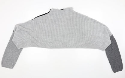 Womens UK Size M PRETTYLITTLETHING Grey Pullover Jumper