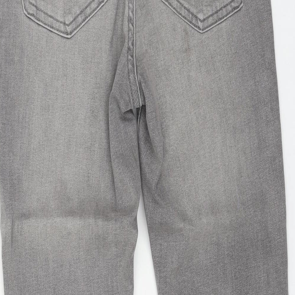 Denim & Co. Womens Grey Cotton Skinny Jeans Size 8 L25 in Regular Button