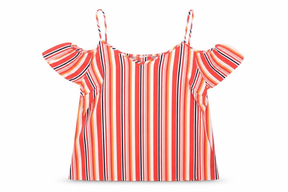 Womens UK Size 12 Papaya Red Basic Blouse