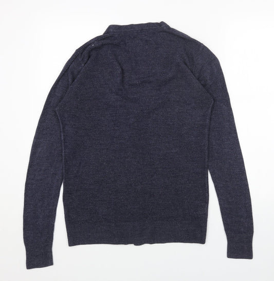Womens UK Size S Easy Blue Cardigan Jumper