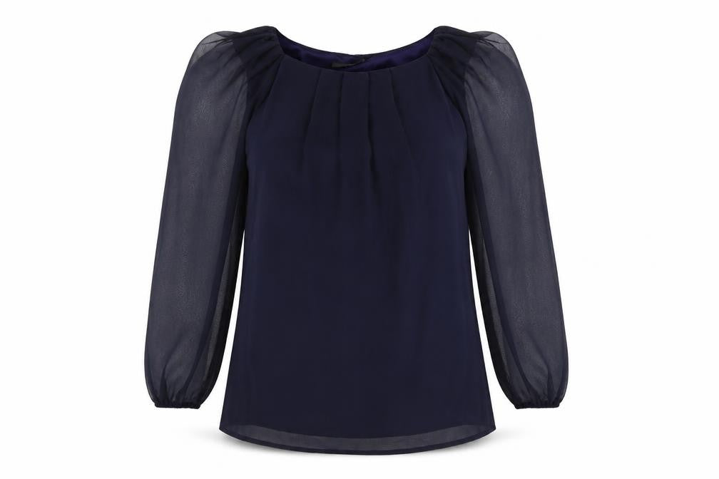 Womens UK Size 12 AX Paris Blue Basic Blouse