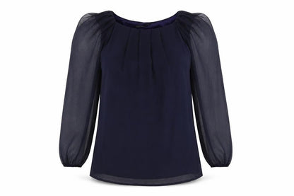 Womens UK Size 12 AX Paris Blue Basic Blouse