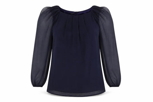 Womens UK Size 12 AX Paris Blue Basic Blouse