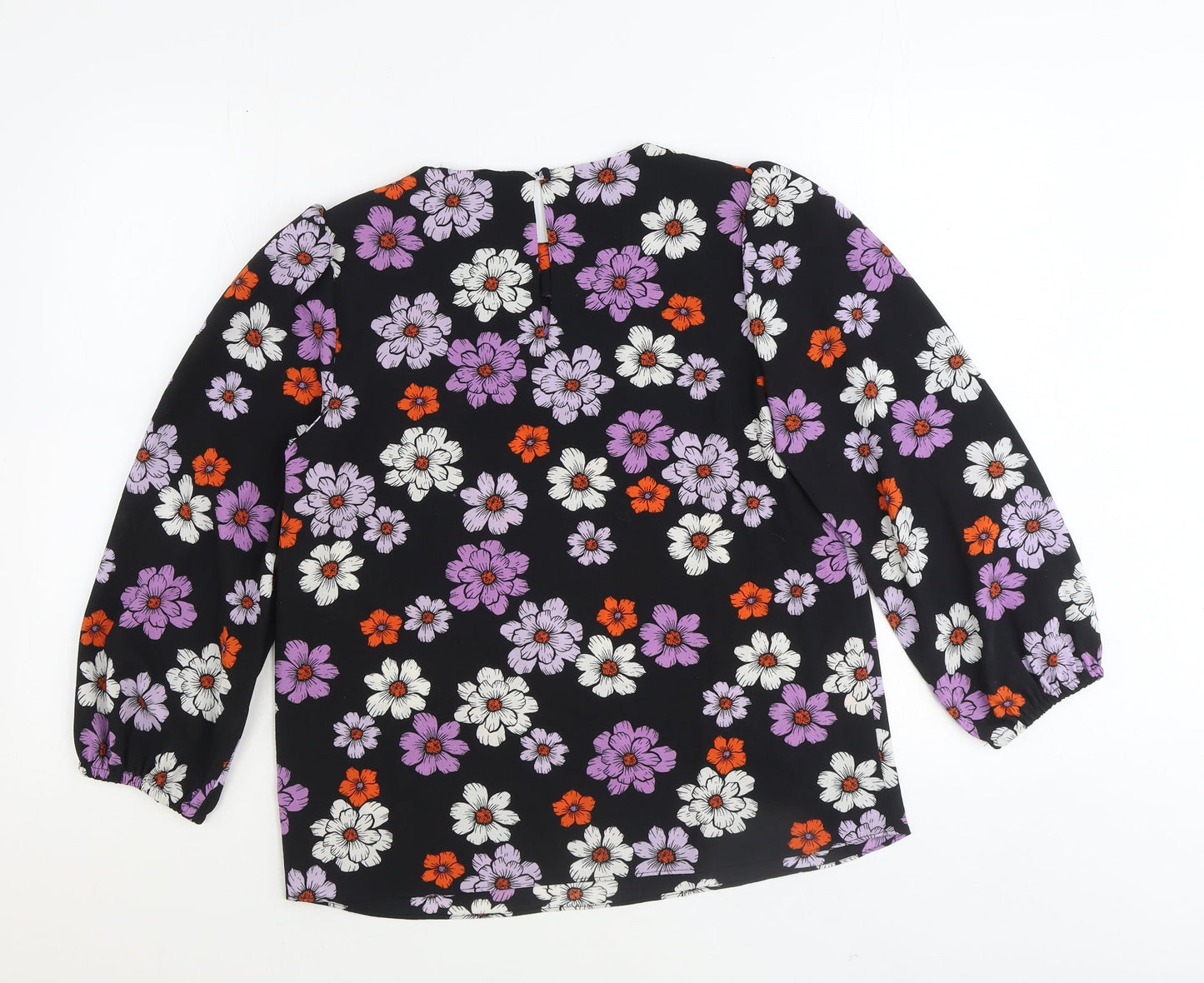 TU Womens Multicoloured Floral Polyester Basic Blouse Size 8 Round Neck
