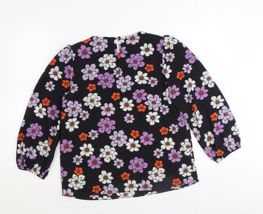 TU Womens Multicoloured Floral Polyester Basic Blouse Size 8 Round Neck