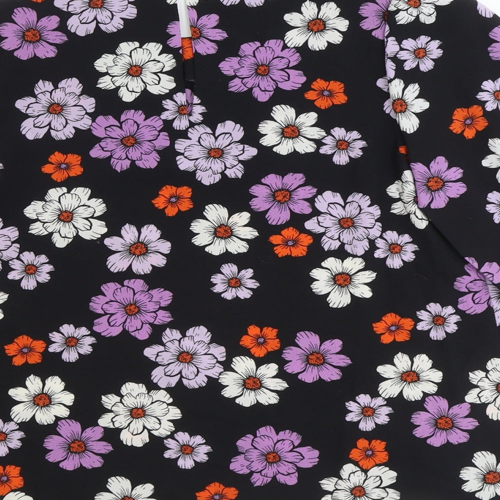 TU Womens Multicoloured Floral Polyester Basic Blouse Size 8 Round Neck