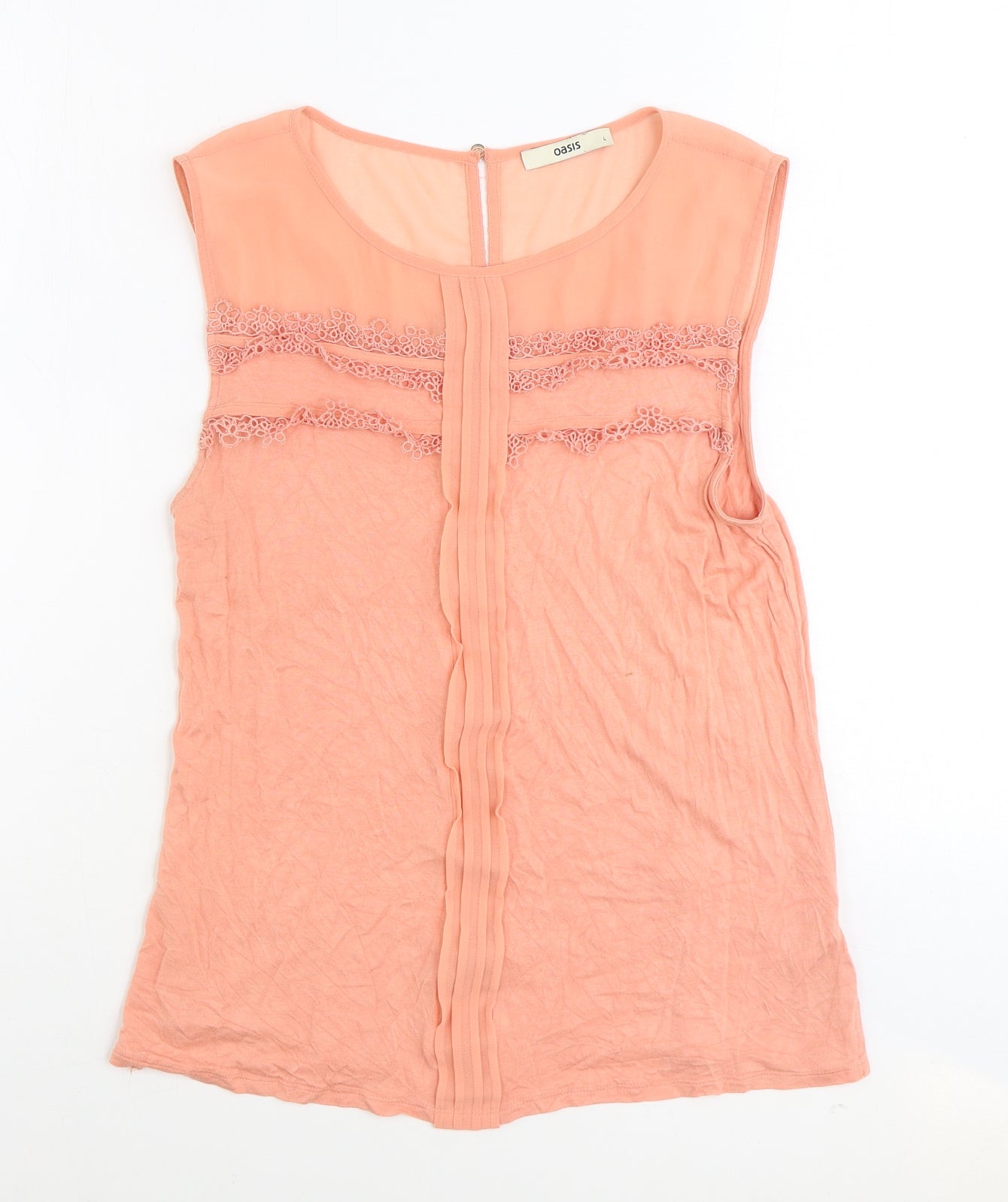 Womens UK Size L Oasis Pink Basic Tank