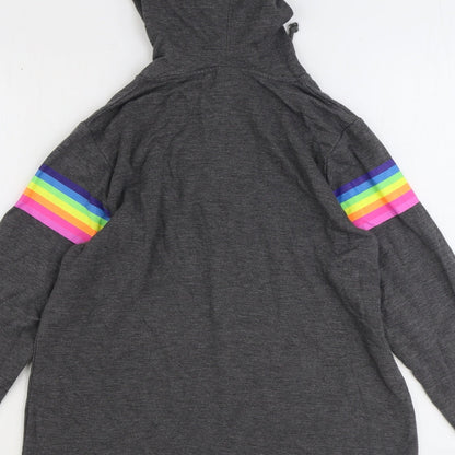 Peacocks Boys Grey Polyester Pullover Hoodie Size 10 Years Pullover