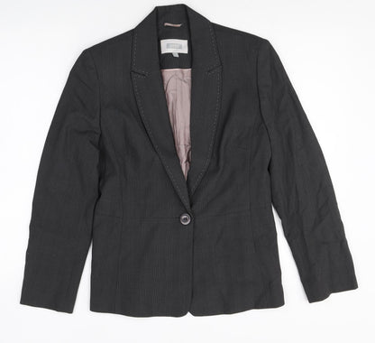 NEXT Womens Grey Polyester Jacket Blazer Size 10