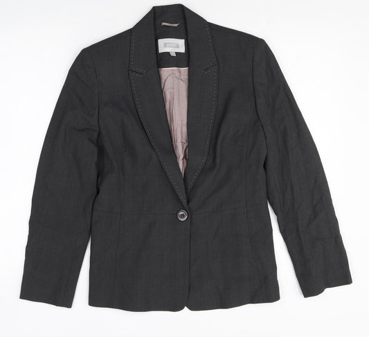 NEXT Womens Grey Polyester Jacket Blazer Size 10