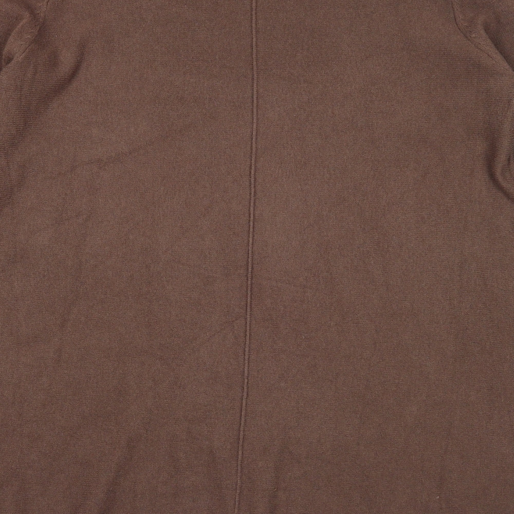 E-Woman Womens Brown Viscose A-Line Size S Round Neck Pullover