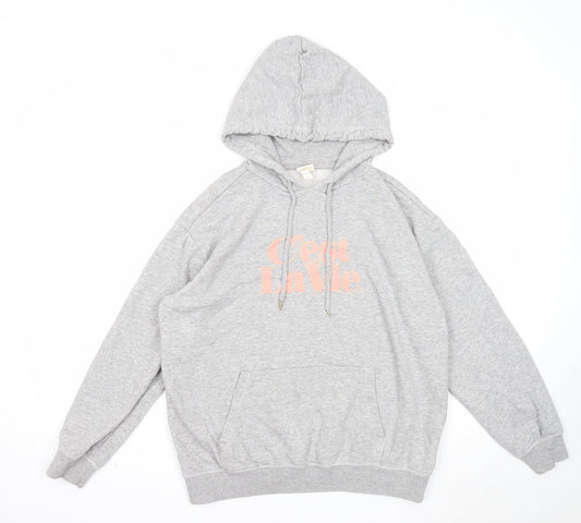 H&M Womens Grey Cotton Pullover Hoodie Size S Pullover - C'est La Vie