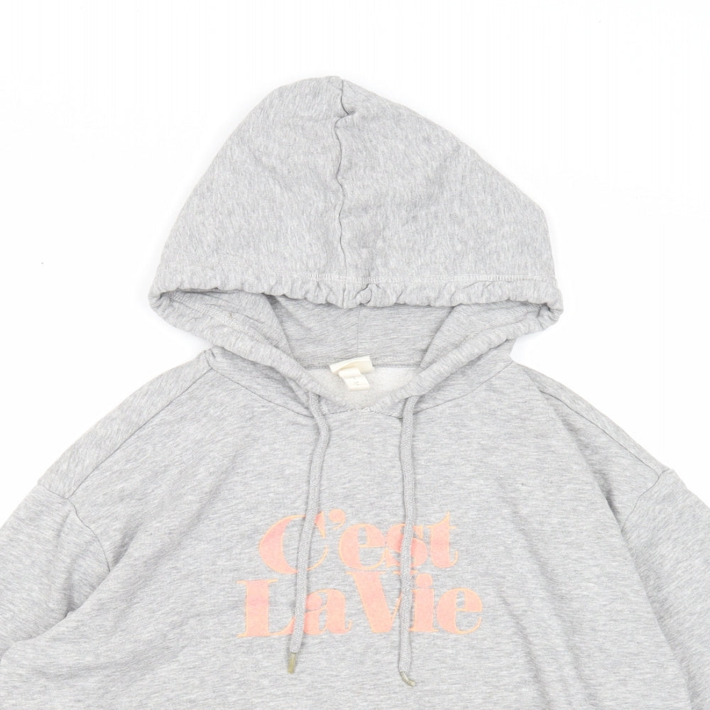 H&M Womens Grey Cotton Pullover Hoodie Size S Pullover - C'est La Vie