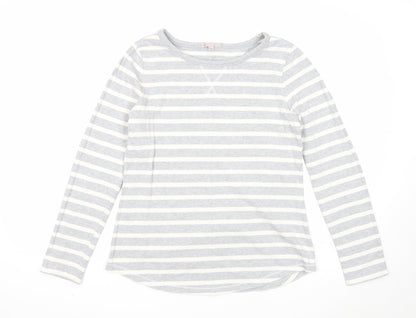Gap Womens Grey Striped Cotton Pullover Sweatshirt Size M Pullover