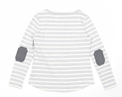 Gap Womens Grey Striped Cotton Pullover Sweatshirt Size M Pullover
