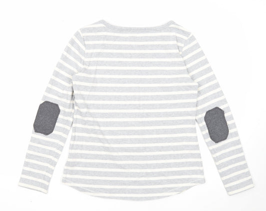 Gap Womens Grey Striped Cotton Pullover Sweatshirt Size M Pullover