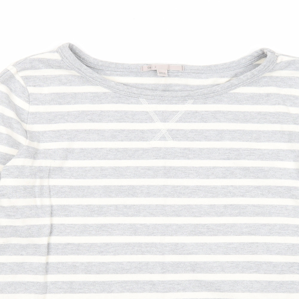 Gap Womens Grey Striped Cotton Pullover Sweatshirt Size M Pullover