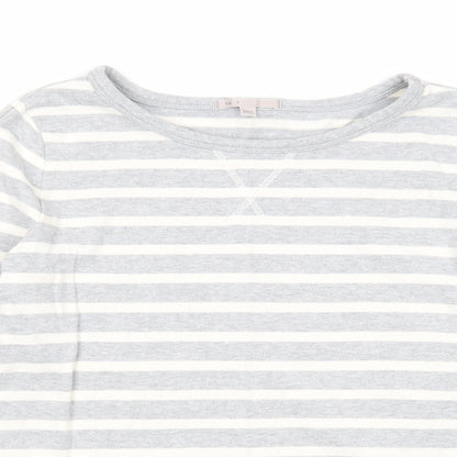 Gap Womens Grey Striped Cotton Pullover Sweatshirt Size M Pullover