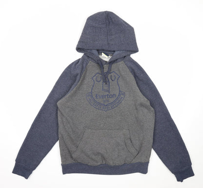 Everton FC Mens Grey Polyester Pullover Hoodie Size S