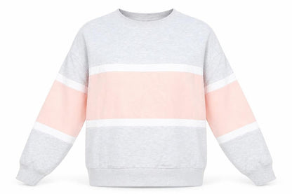 New Look Womens Grey Colourblock Cotton Pullover Sweatshirt Size M Pullover