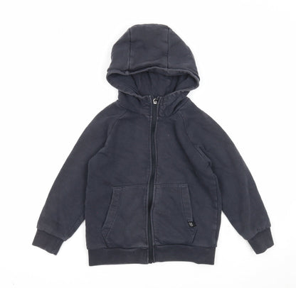 NEXT Boys Blue Cotton Full Zip Hoodie Size 6 Years Zip