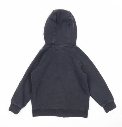 NEXT Boys Blue Cotton Full Zip Hoodie Size 6 Years Zip