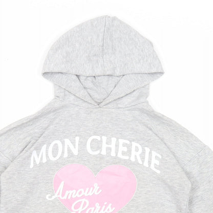 Candy Couture Girls Grey Cotton Pullover Hoodie Size 14 Years Pullover - Mon Cherie