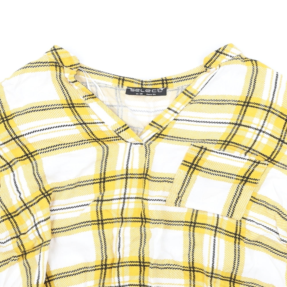 Womens UK Size 16 Select Yellow Basic Blouse