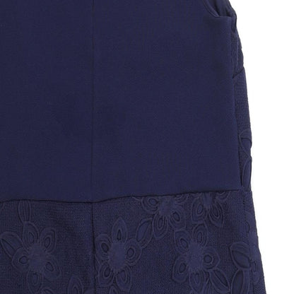 Warehouse Womens Blue Geometric Polyester A-Line Size 12 Round Neck Zip