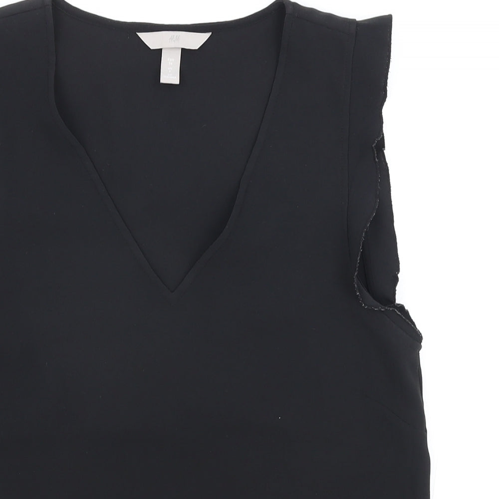 Womens UK Size 6 H&M Black Basic Tank