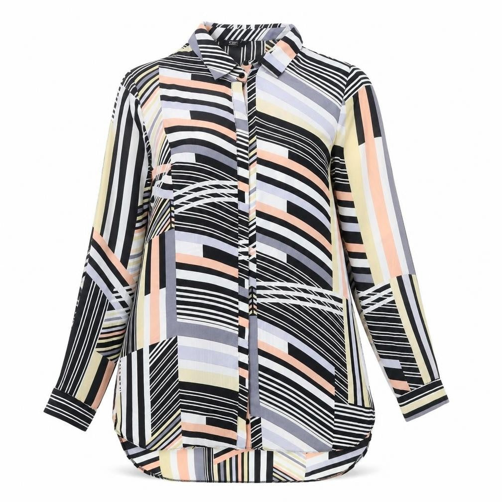 Womens UK Size 10 F&F Multicoloured Basic Button-Up