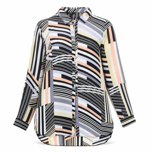Womens UK Size 10 F&F Multicoloured Basic Button-Up