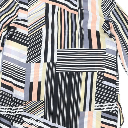 F&F Womens Multicoloured Geometric Polyester Basic Button-Up Size 10 Collared