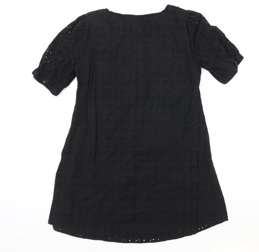 Only Womens Black Cotton T-Shirt Dress Size M Round Neck Pullover