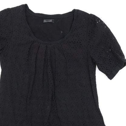 Only Womens Black Cotton T-Shirt Dress Size M Round Neck Pullover