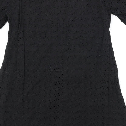 Only Womens Black Cotton T-Shirt Dress Size M Round Neck Pullover