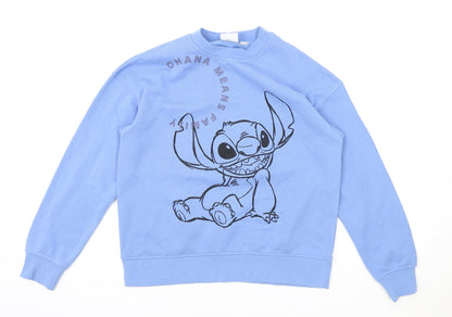Womens UK Size XS Disney Blue Pullover Sweatshirt